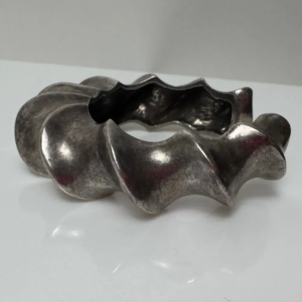 Doug Paulus Signed Silver Cuff Bracelet NWOT Sculptural Designer Jewelry
